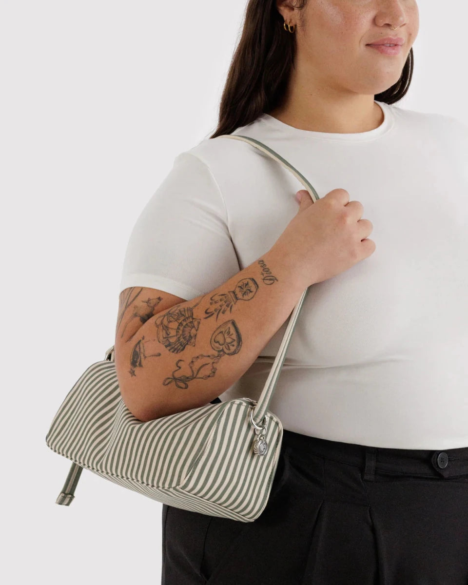 Sac d'Épaule Nylon Baggu Sage Stripe - Ex - voto
