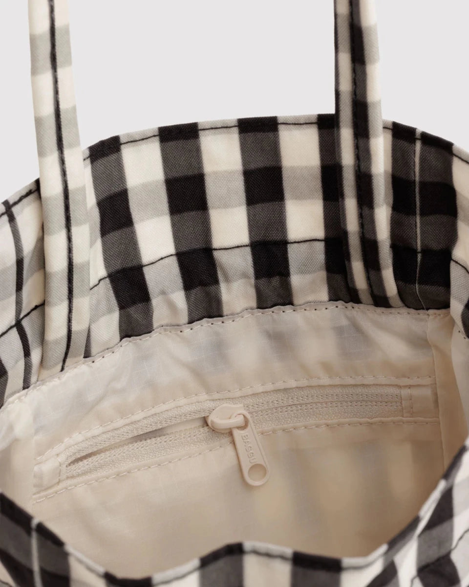 Sac Drawstring Baggu Black and Cream Gingham - Ex-voto