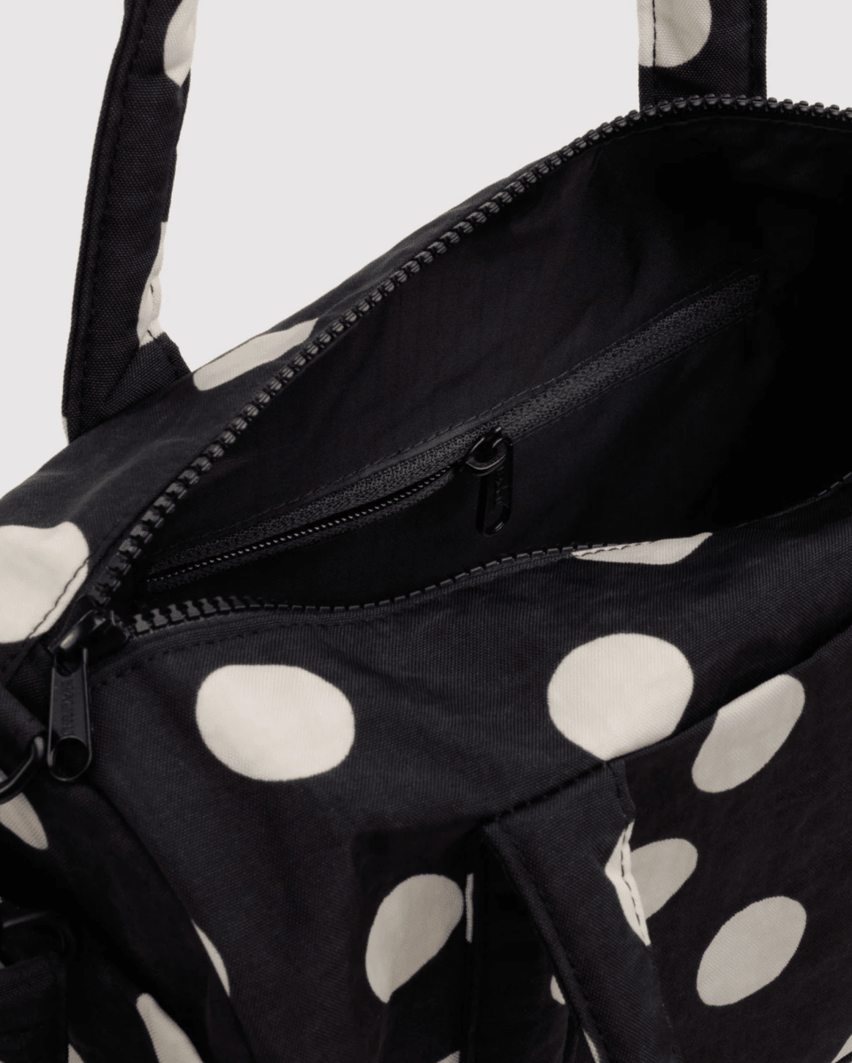 Sac Duffle Baggu Noir à Pois Crèmes - Ex-voto