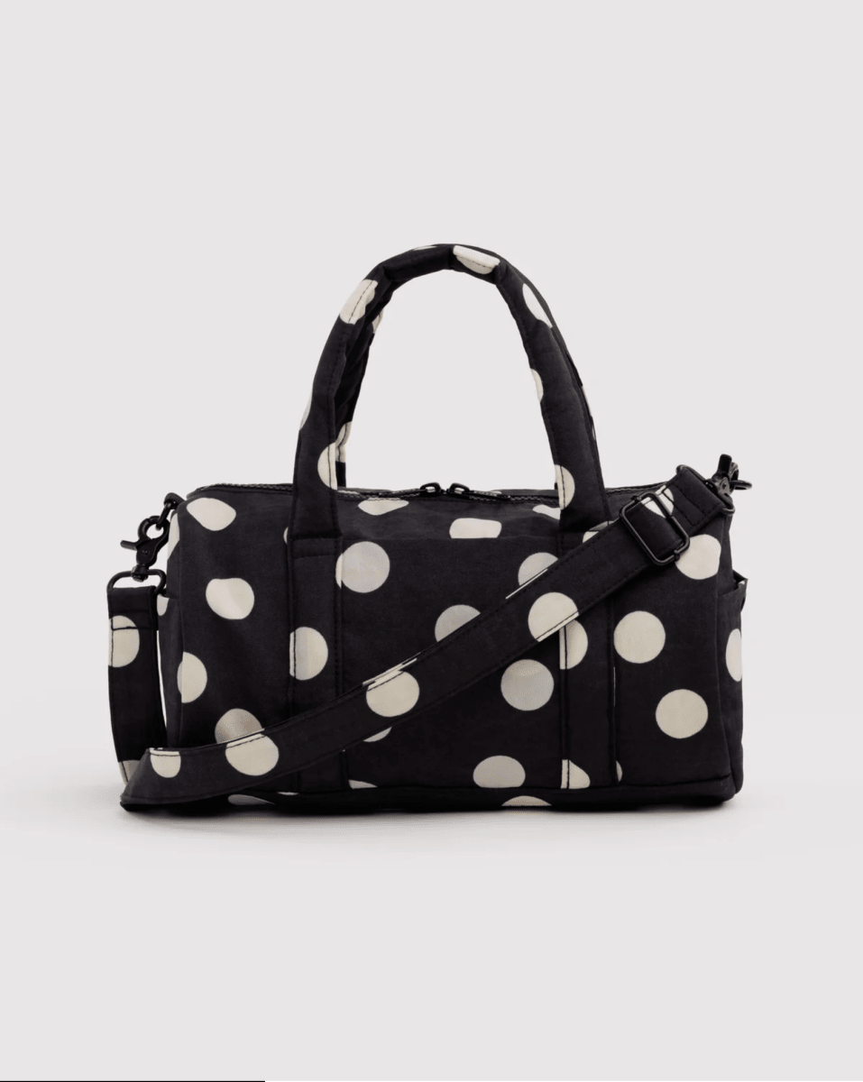 Sac Duffle Baggu Noir à Pois Crèmes - Ex-voto