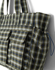 Sac Eliza Carreaux Marines et Verts Damson Madder - Ex-voto