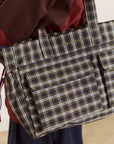 Sac Eliza Carreaux Marines et Verts Damson Madder - Ex-voto