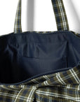 Sac Eliza Carreaux Marines et Verts Damson Madder - Ex-voto