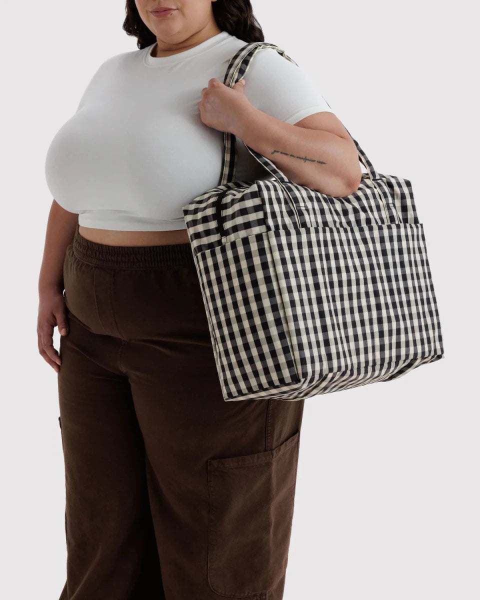Sac Nuage Carry-on Baggu Black and Cream Gingham - Ex-voto