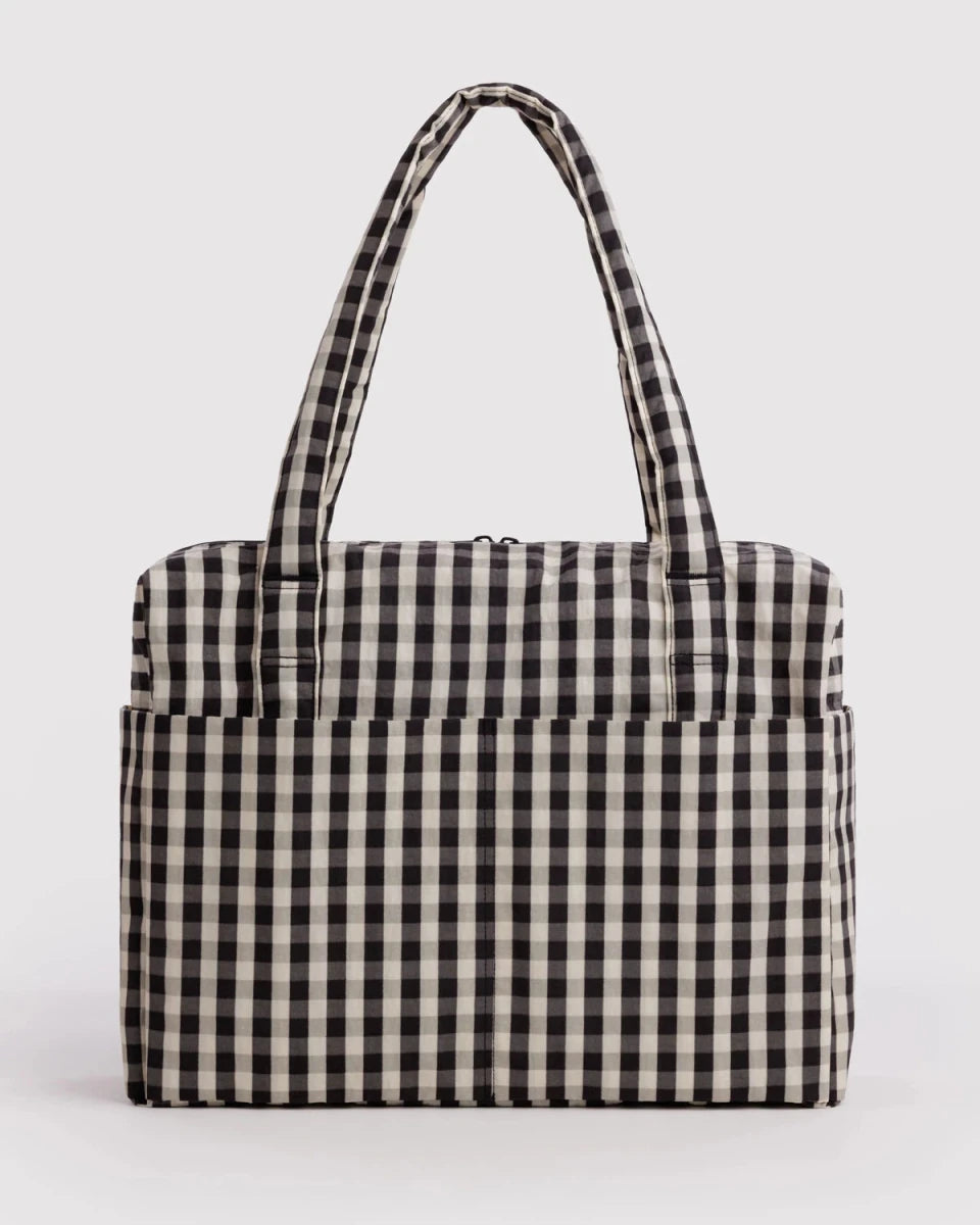 Sac Nuage Carry-on Baggu Black and Cream Gingham - Ex-voto