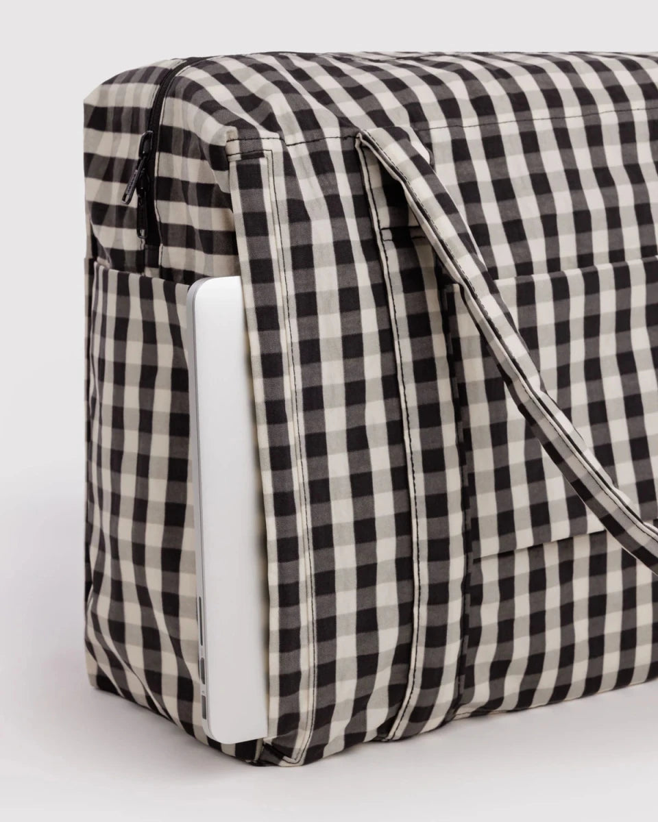 Sac Nuage Carry-on Baggu Black and Cream Gingham - Ex-voto