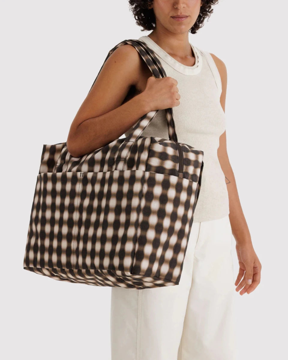 Sac Nuage Carry - on Baggu Blurred Gingham Brown - Ex - voto
