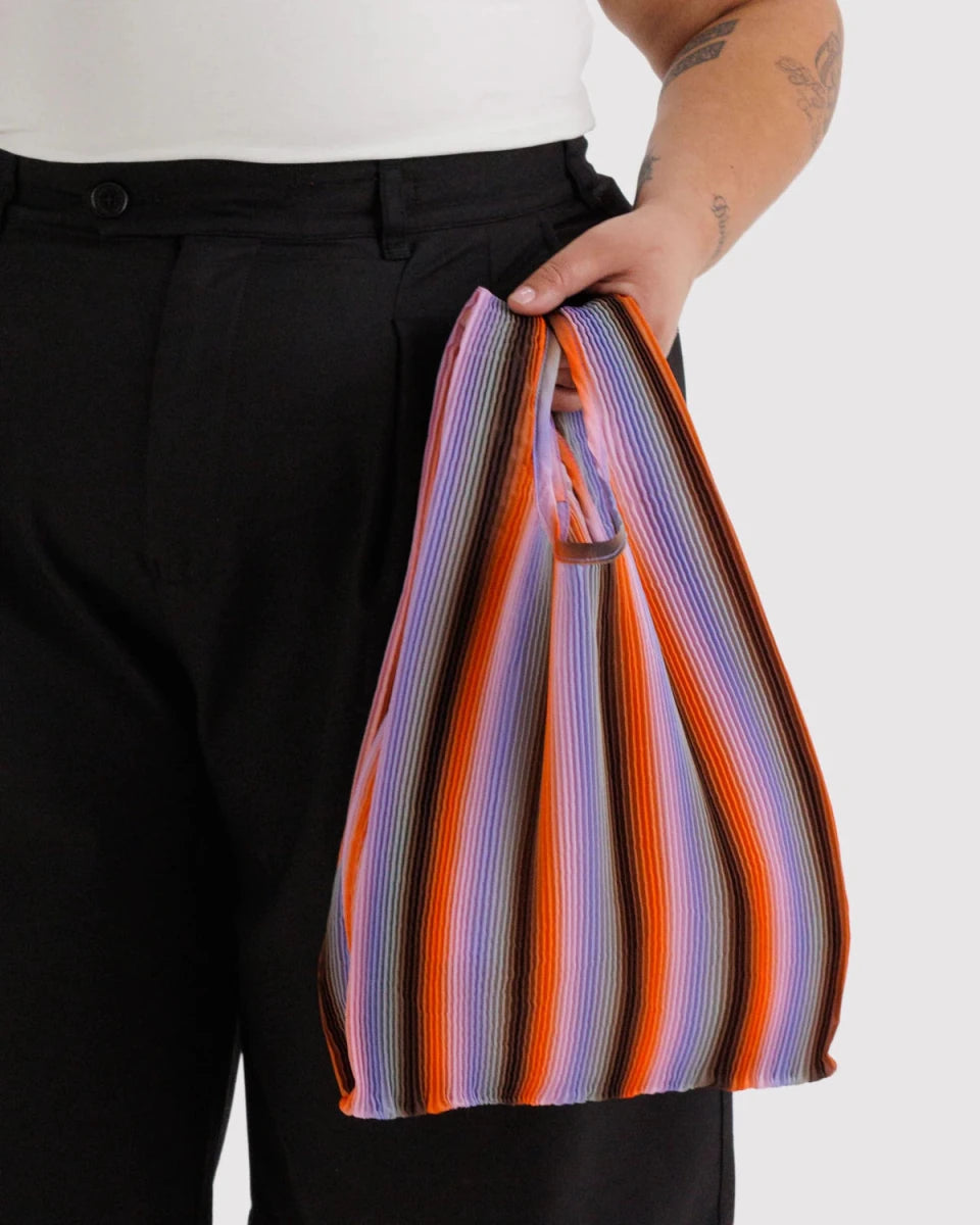 Sac Réutilisable Plissé Baggu Gradient Stripe Poppy & Lilac - Ex - voto