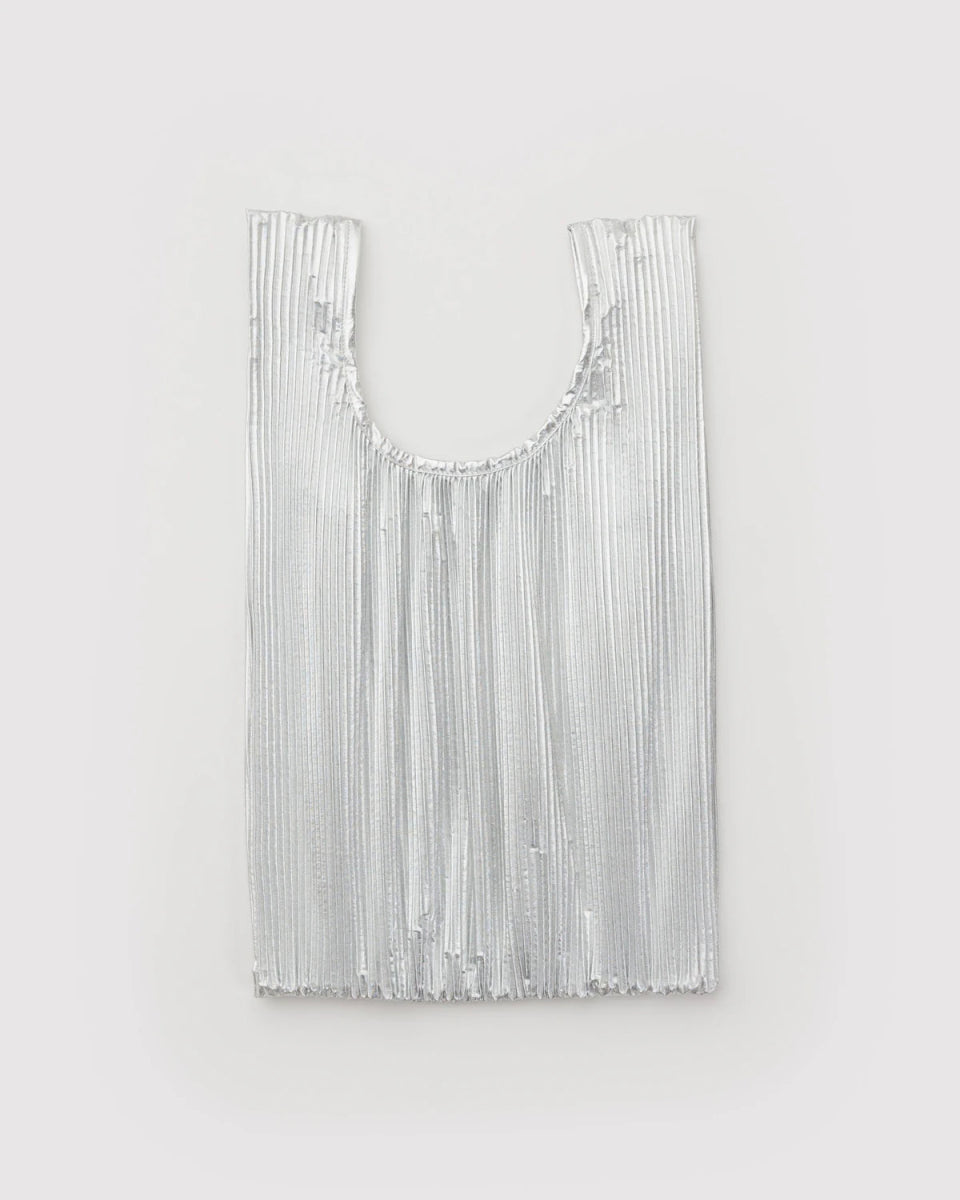 Sac Réutilisable Plissé Baggu Métallique Argent - Ex - voto