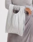 Sac Réutilisable Plissé Baggu Métallique Argent - Ex - voto