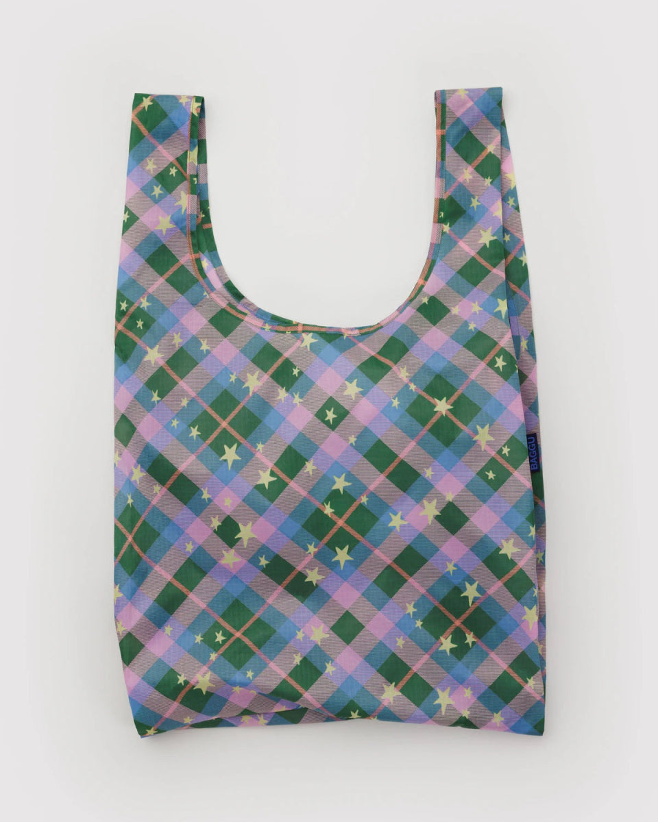 Sac Réutilisable Standard Baggu Green Star Plaid - Ex - voto