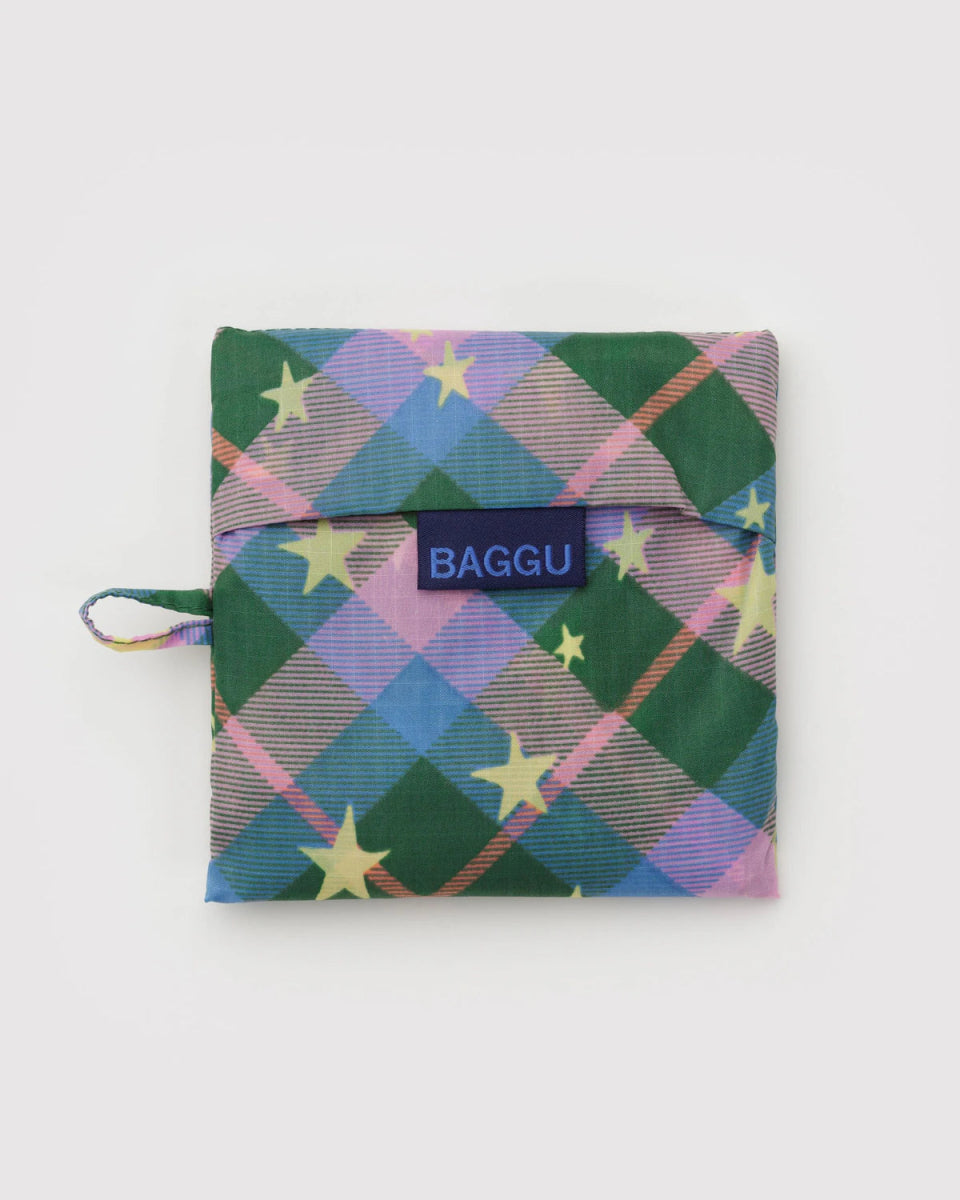 Sac Réutilisable Standard Baggu Green Star Plaid - Ex - voto