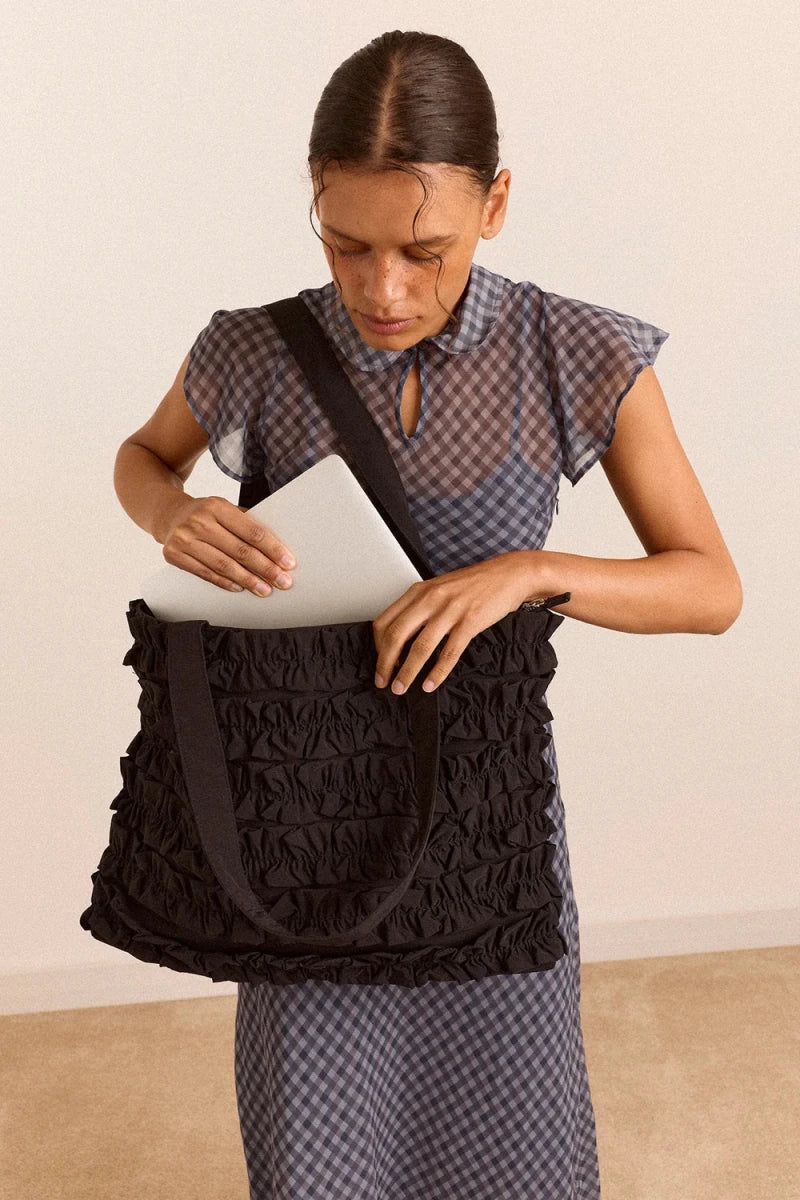 Sac Sander Frill Noir Damson Madder - Ex-voto