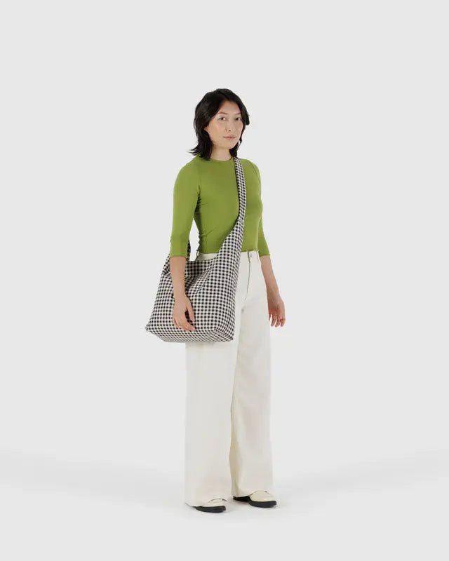 Sac Sling Large Baggu Gingham Noir et Blanc - Ex - voto