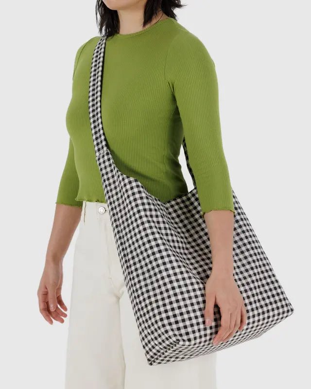 Sac Sling Large Baggu Gingham Noir et Blanc - Ex - voto
