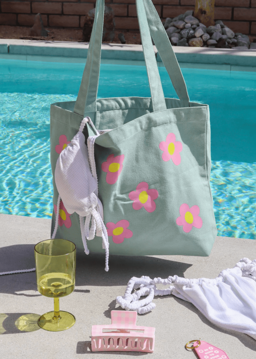 Sac Tote Bag Fleuri Sauge Gold Heart Club - Ex - voto