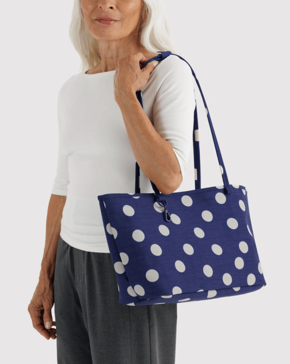 Sac Tote Réversible Medium Baggu Navy Polka Dot Mix - Ex-voto