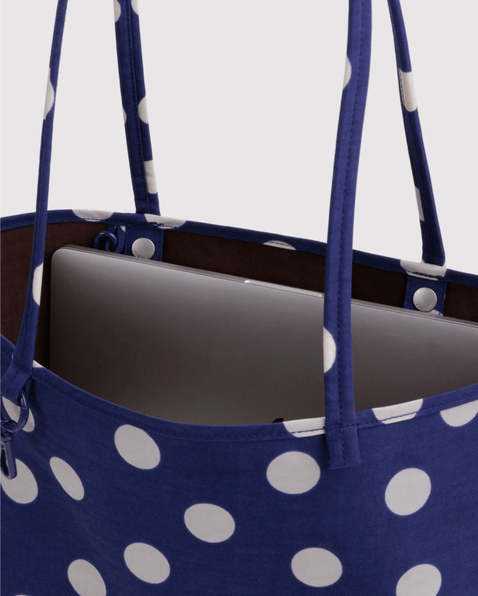 Sac Tote Réversible Medium Baggu Navy Polka Dot Mix - Ex-voto