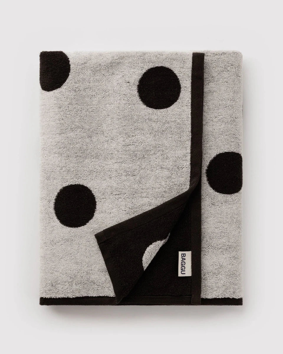 Serviette de Bain Baggu Cream and Black Polka Dot - Ex-voto