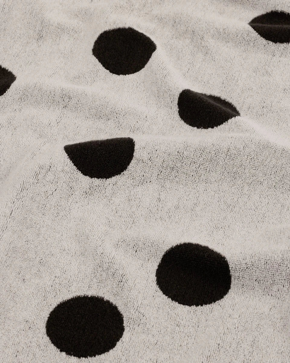 Serviette de Bain Baggu Cream and Black Polka Dot - Ex-voto