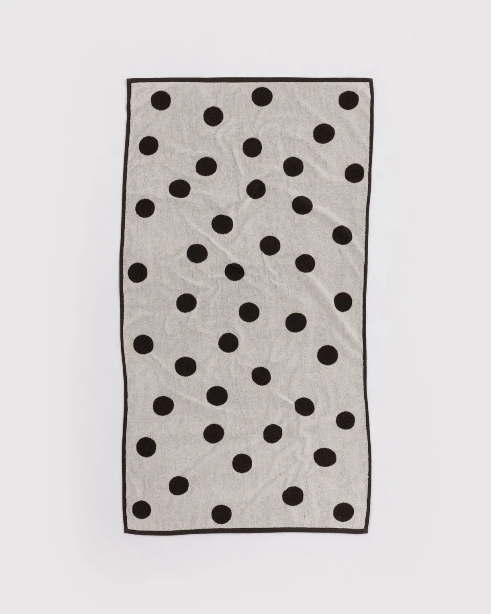 Serviette de Bain Baggu Cream and Black Polka Dot - Ex-voto