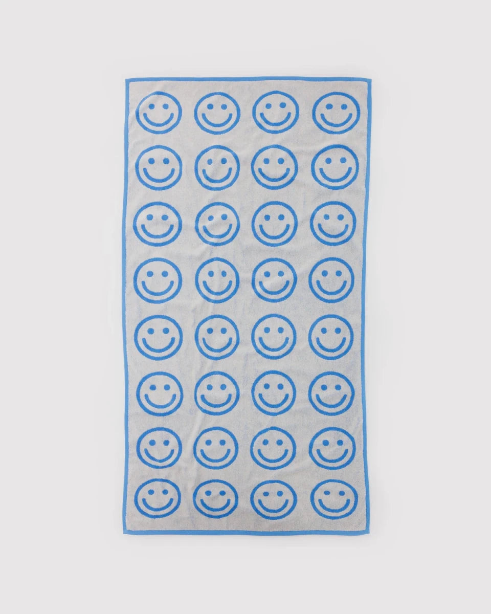 Serviette de Bain Baggu Sky Blue Happy - Ex-voto