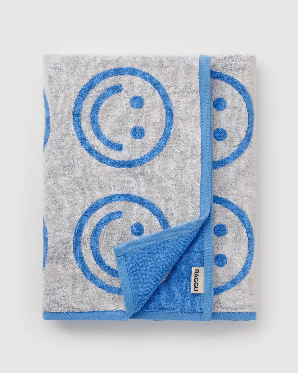Serviette de Bain Baggu Sky Blue Happy - Ex-voto