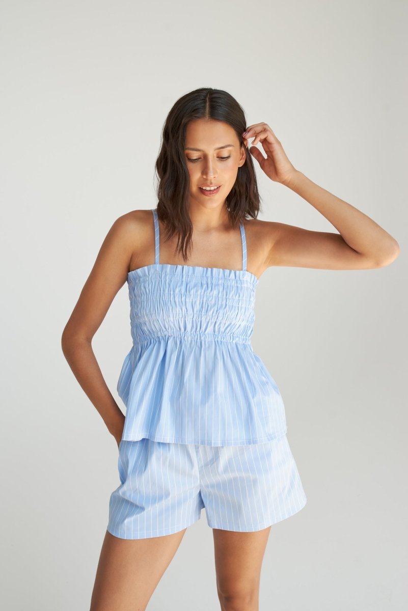 Short Audrey Rayures Bleues Dailystory - Ex - voto