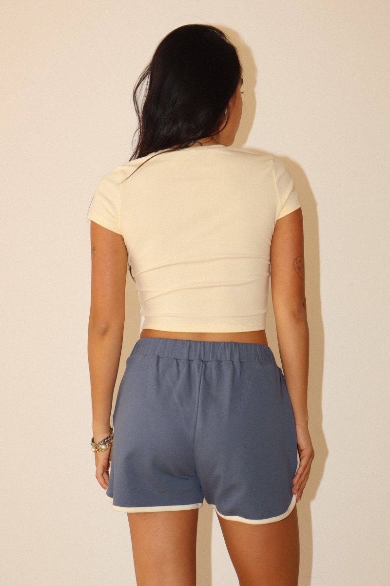 Short Bleu Acier Bailey Rose - Ex-voto