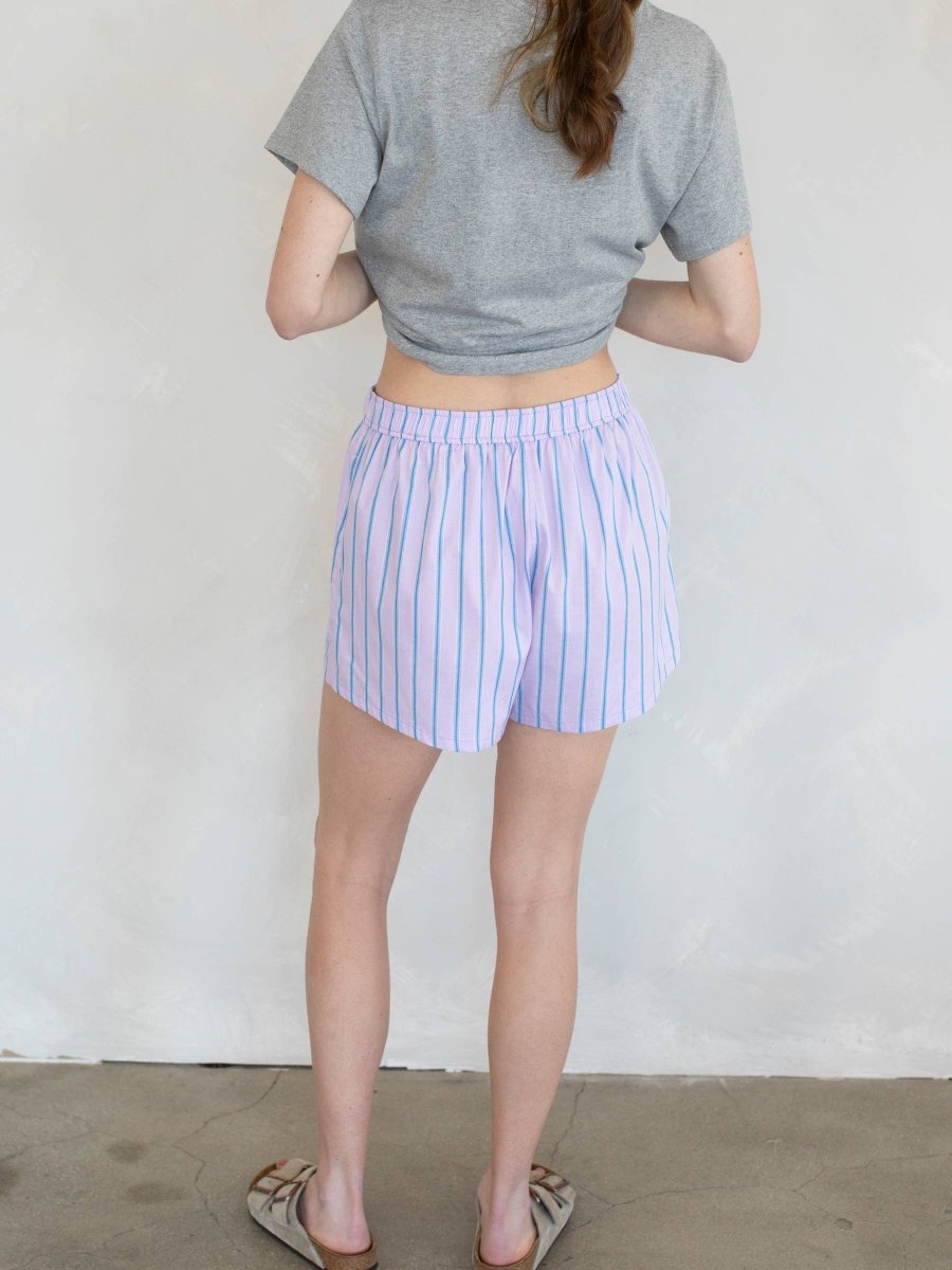 Short Boyfriend Rayures Lilas Things Between - Ex - voto