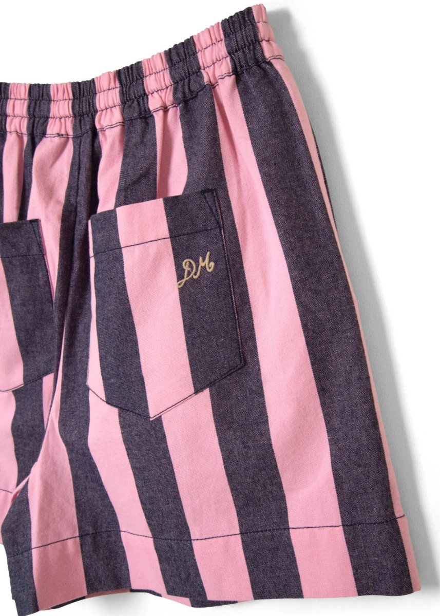 Short Rafe Damson Madder Rayures Bleues et Roses SOLDE - Vente Finale - Ex - voto