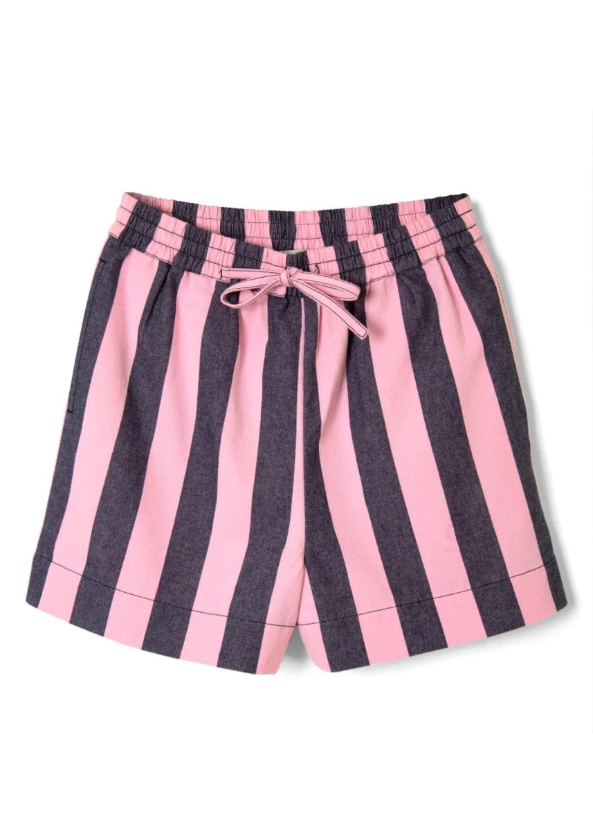Short Rafe Damson Madder Rayures Bleues et Roses SOLDE - Vente Finale - Ex - voto
