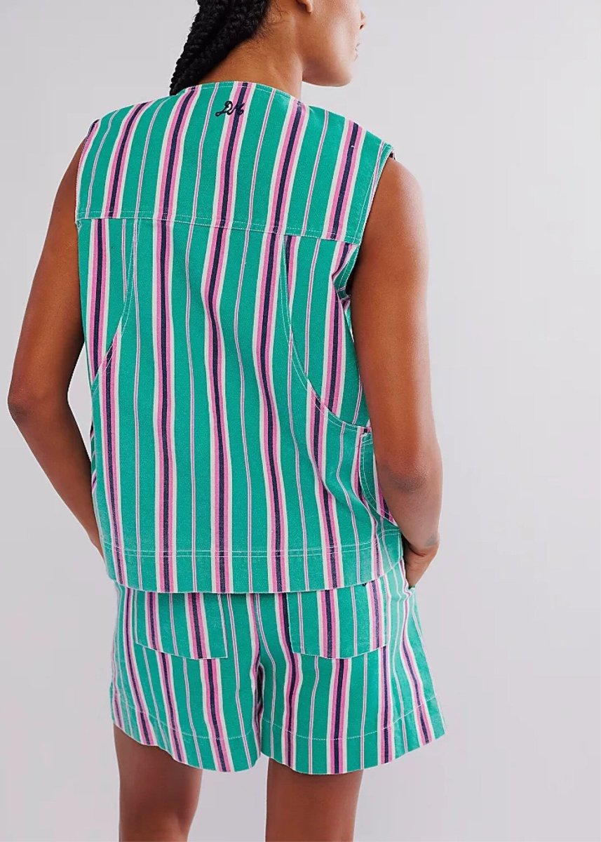 Short Rafe Damson Madder Rayures Vertes SOLDE - Vente Finale - Ex - voto
