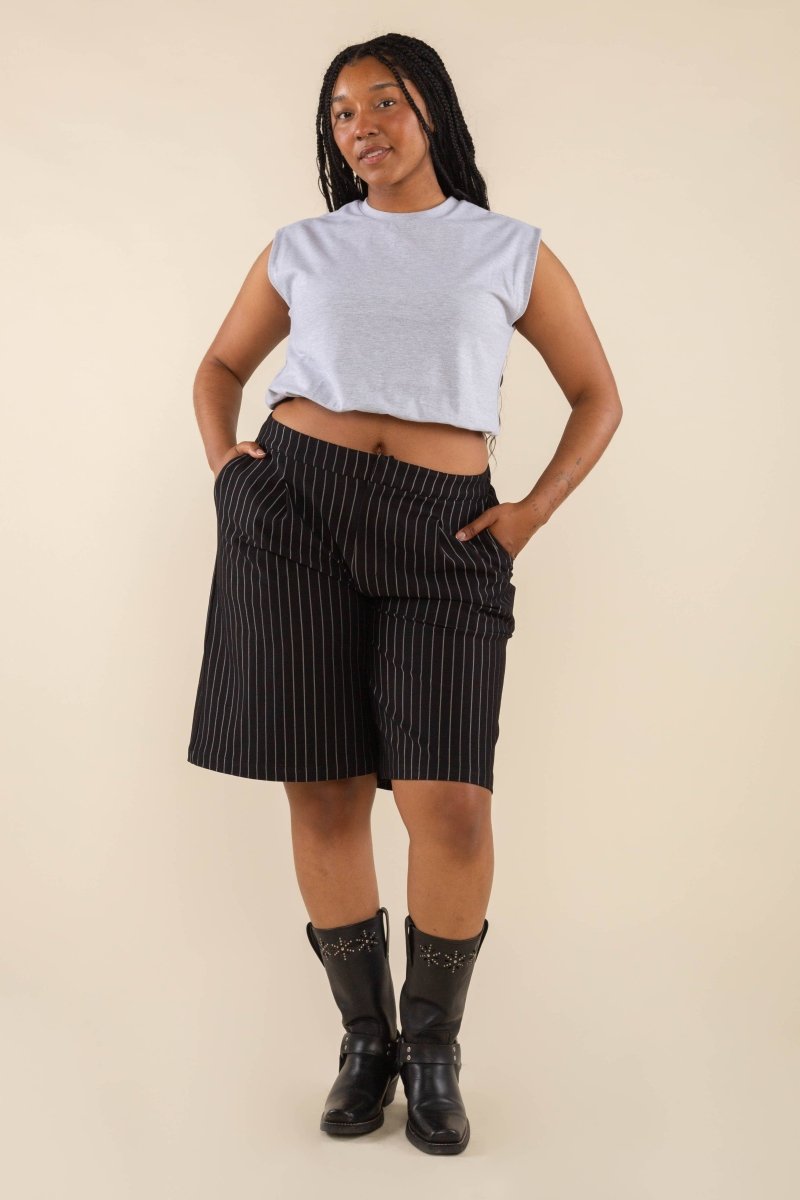 Short Rayé Noah Noir et Blanc NLT SOLDE - Vente Finale - Ex - voto
