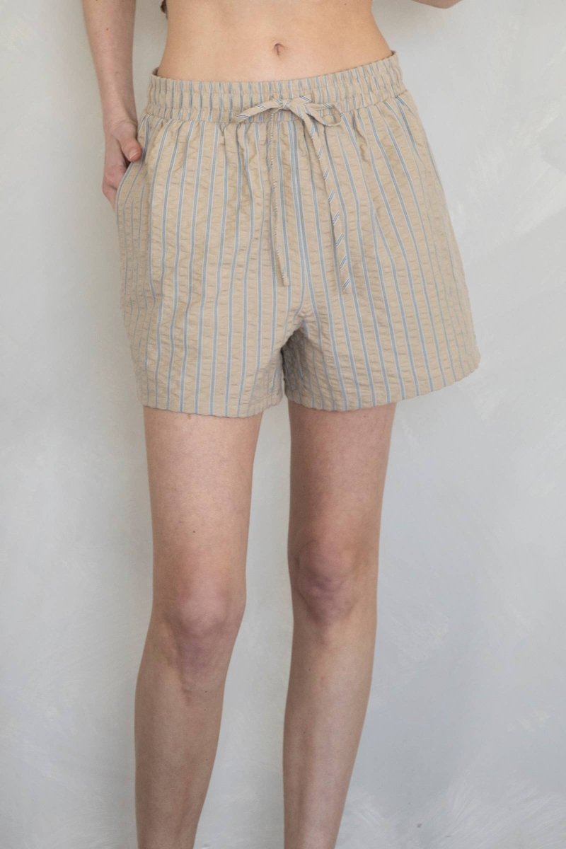 Shorts Billie Beige Rayures Things Between - Ex - voto