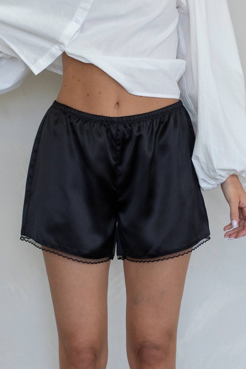 Shorts Satin Aris Noir Things Between - Ex - voto