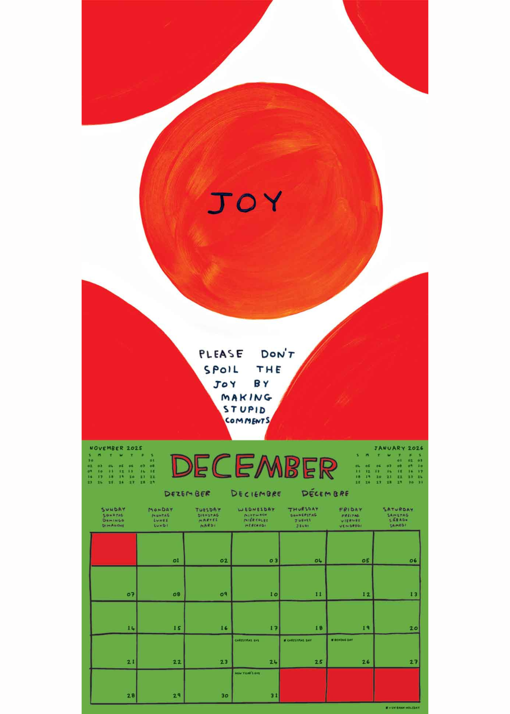 Calendrier 2025 David Shrigley