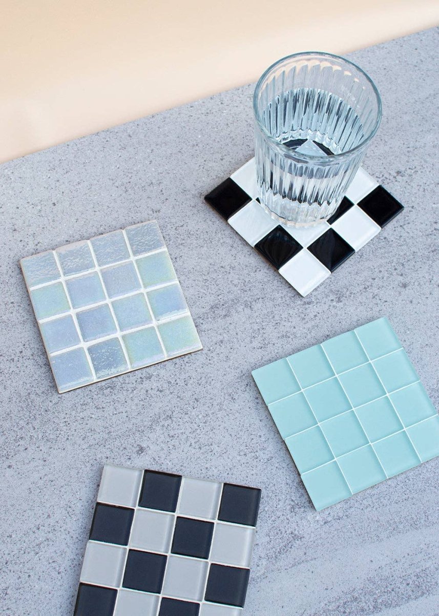 Sous - Verre Tuiles Noir et Blanc Subtle Art Studios - Ex - voto