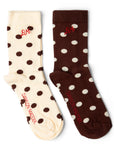 Paquet de 2 Paires de Chaussettes Pois Choc et Écru Damson Madder