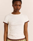 T-Shirt Alicia Blanc Damson Madder - Ex-voto