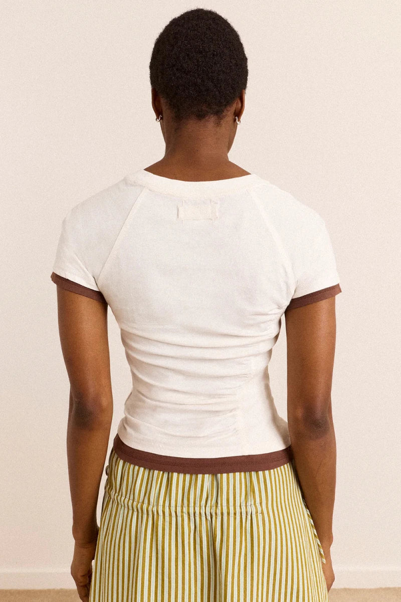 T-Shirt Alicia Blanc Damson Madder - Ex-voto