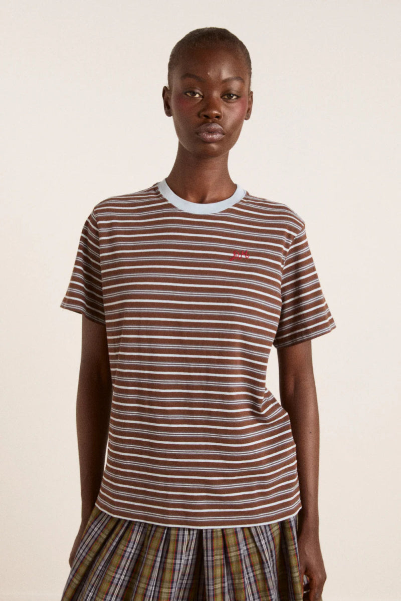T-Shirt Ariel Damson Madder Brun et bleu - Ex - voto
