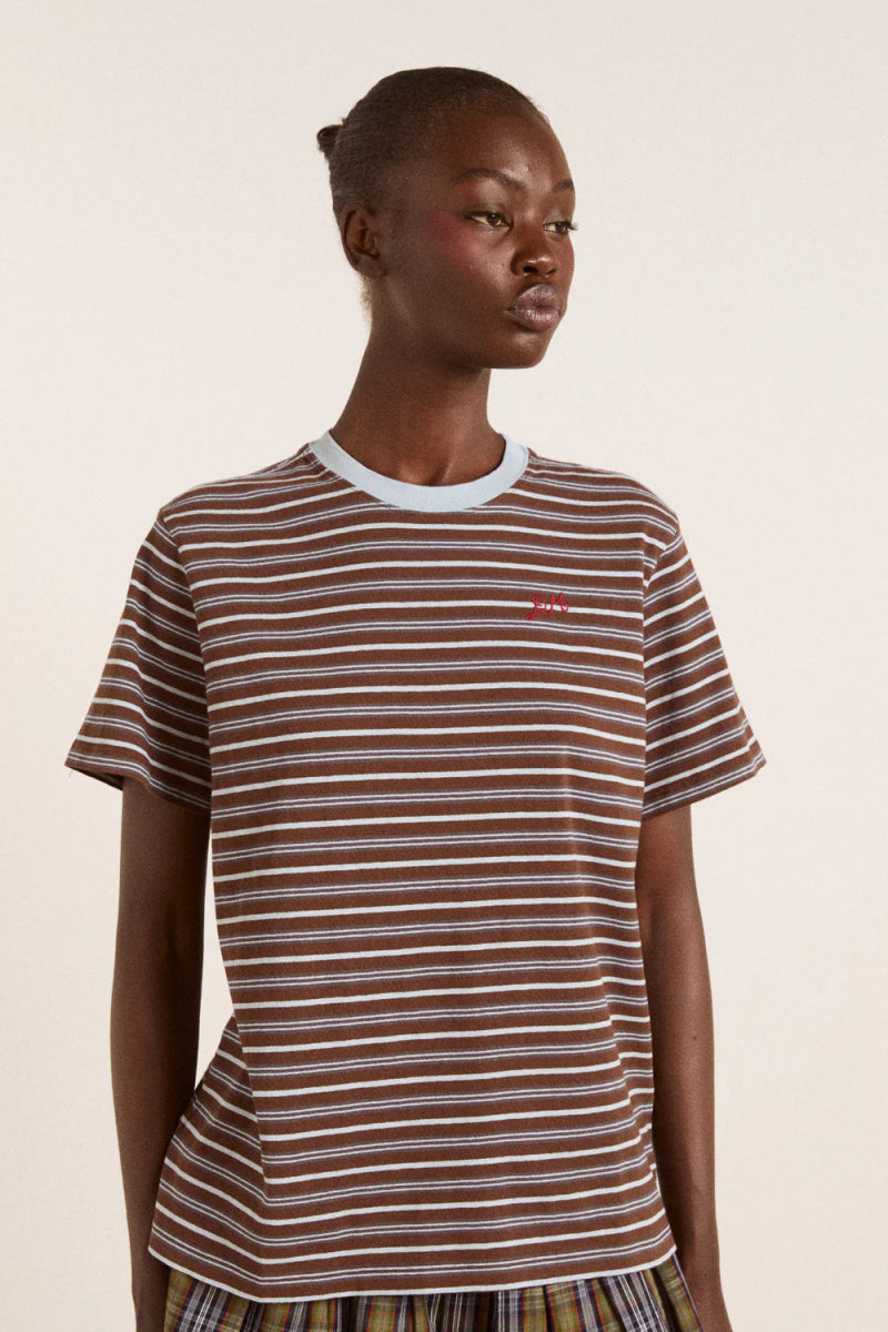 T-Shirt Ariel Damson Madder Brun et bleu - Ex - voto