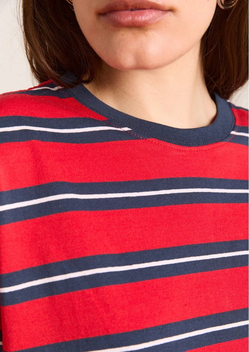 T-Shirt Ariel Rayures Rouges et Marines Damson Madder - Ex - voto