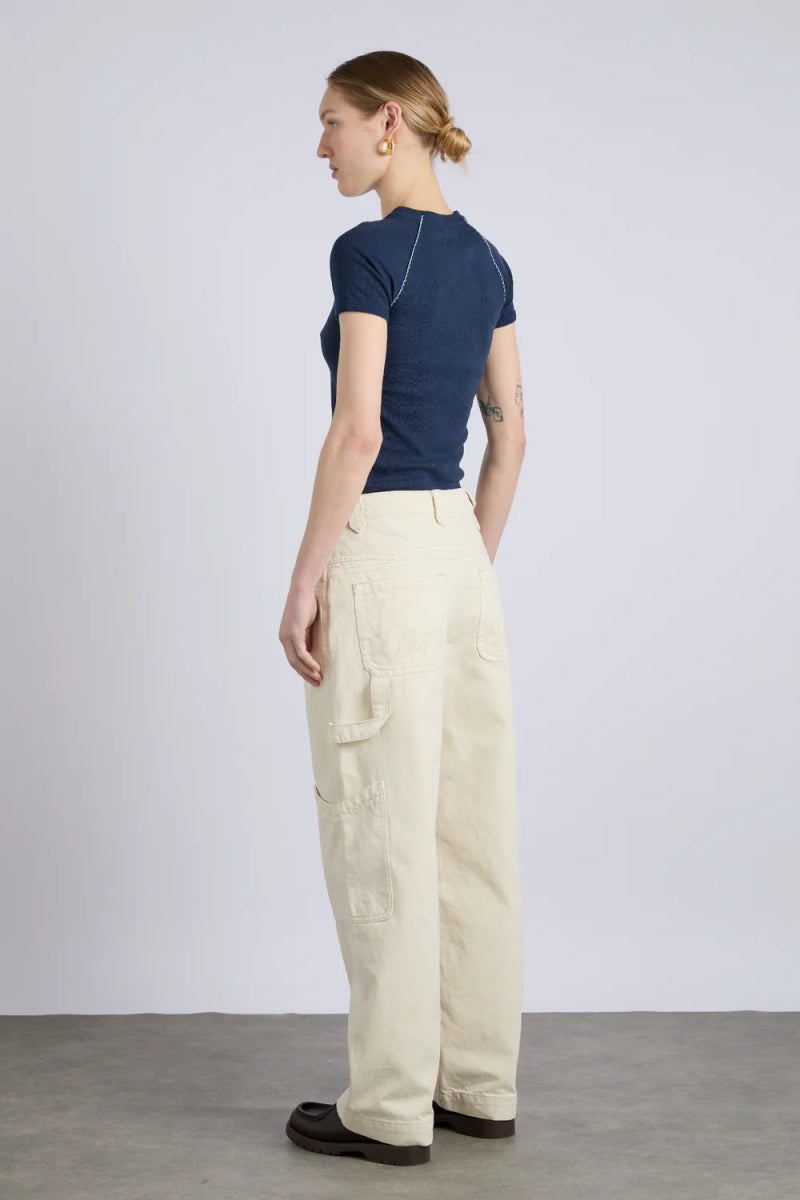 T-shirt Aster Pointelle Marine Damson Madder - Ex - voto