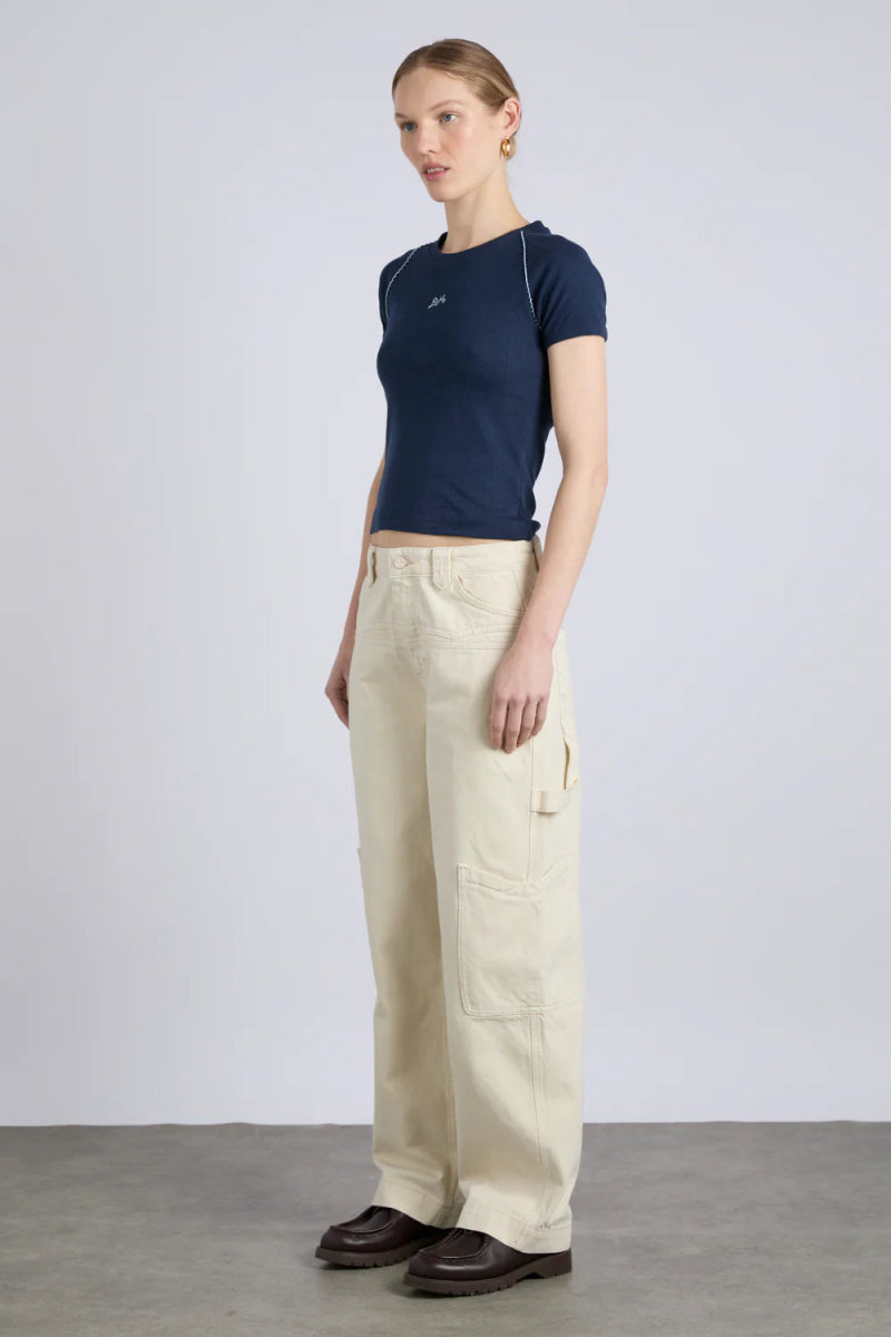 T-shirt Aster Pointelle Marine Damson Madder - Ex - voto