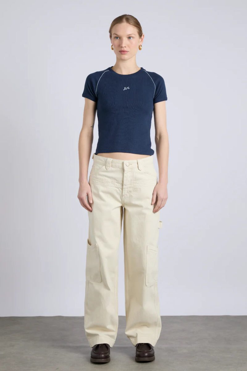 T-shirt Aster Pointelle Marine Damson Madder - Ex - voto