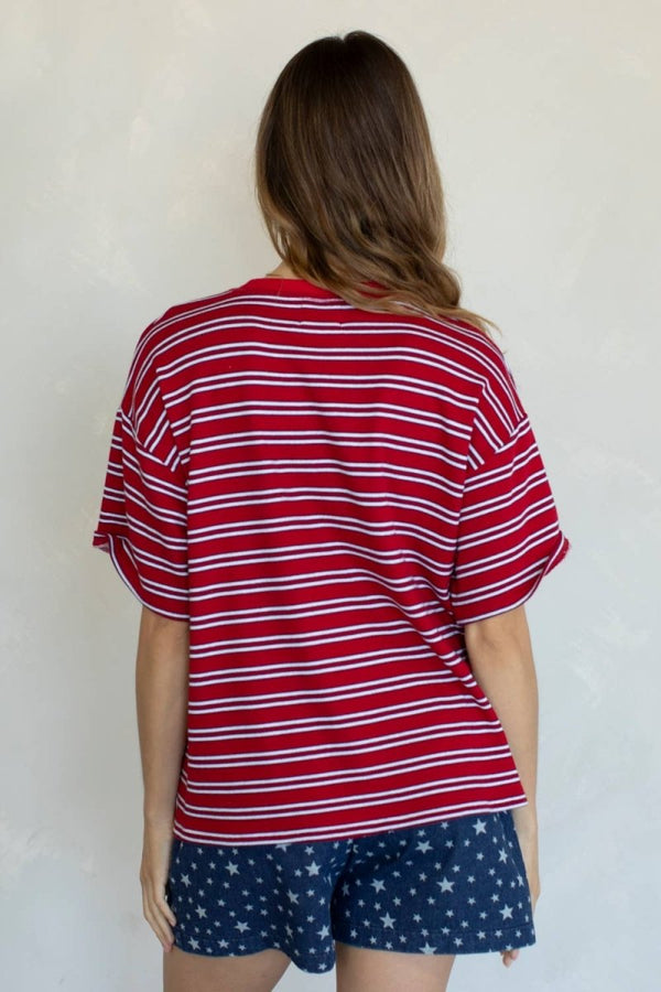 T-Shirt Axel Rayures Rouges Things Between - Ex - voto