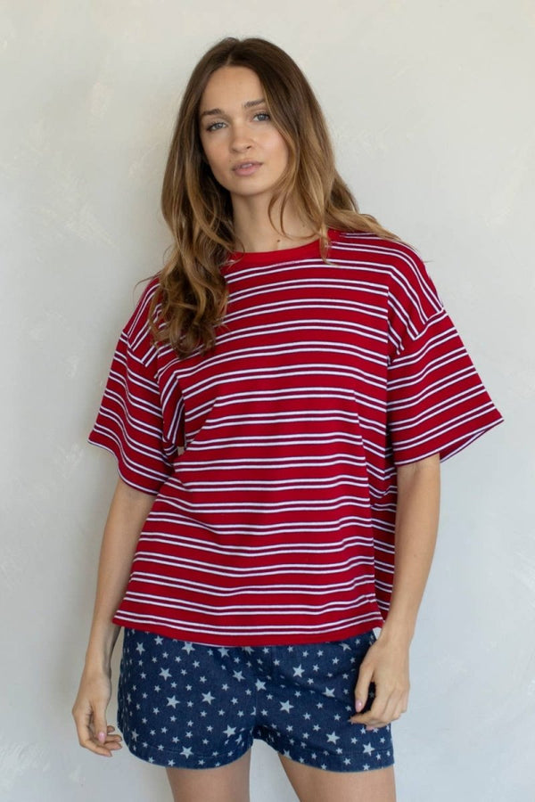 T-Shirt Axel Rayures Rouges Things Between - Ex - voto