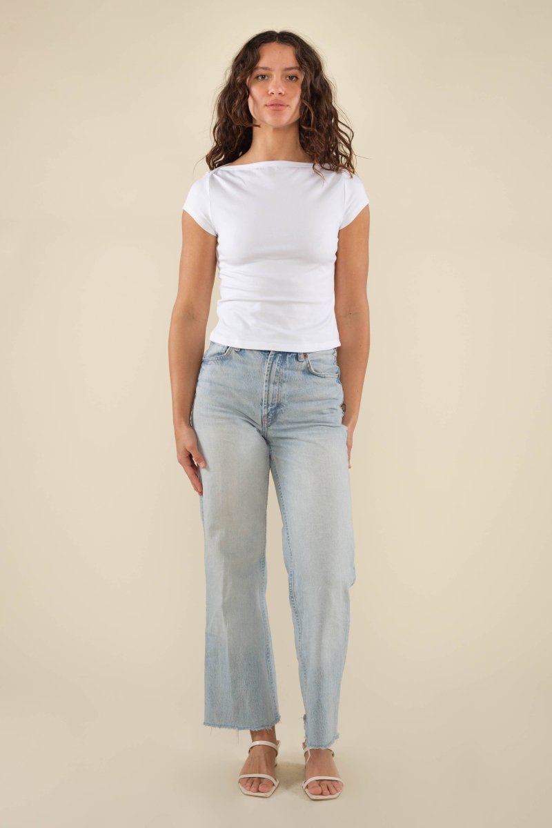 T-Shirt Brisa Boat Neck Blanc NLT - Ex - voto